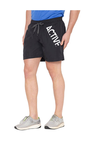 Bodyactive Woven Sports Shorts for Men-SH21-BLK