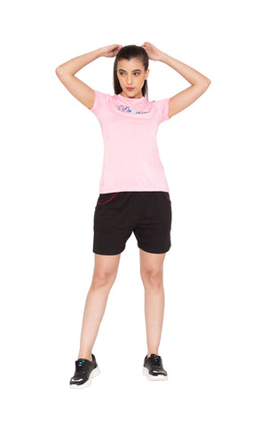 Bodyactive Women Black Cotton Shorts with Pockets -SHW2-BLK/RAN