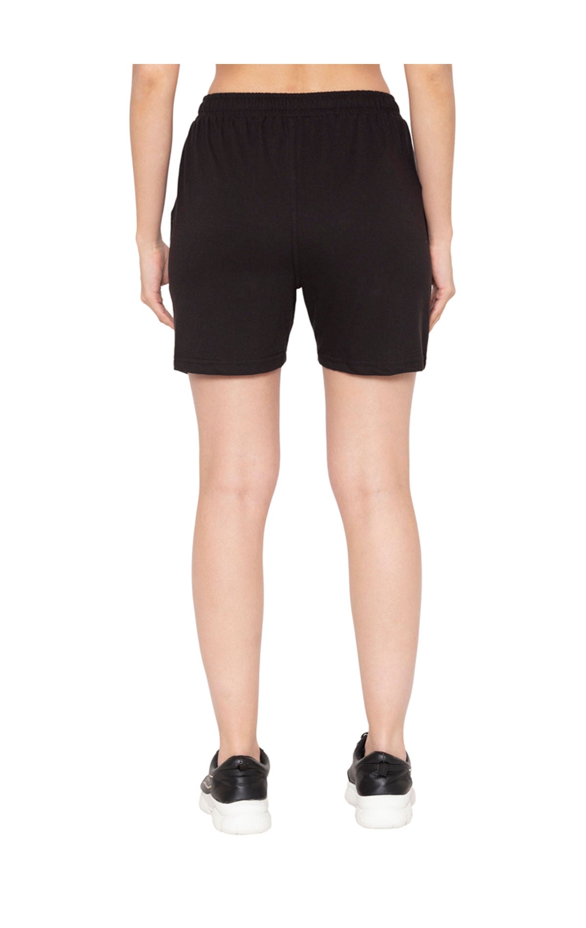 Bodyactive Women Black Cotton Shorts with Pockets -SHW2-BLK/RAN