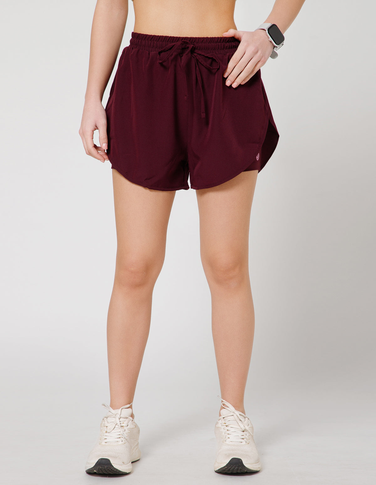 Women's Super Soft Spandex Mid Rise Regular Fit Shorts for Casual & Sports Wear – Maroon(SHW8)