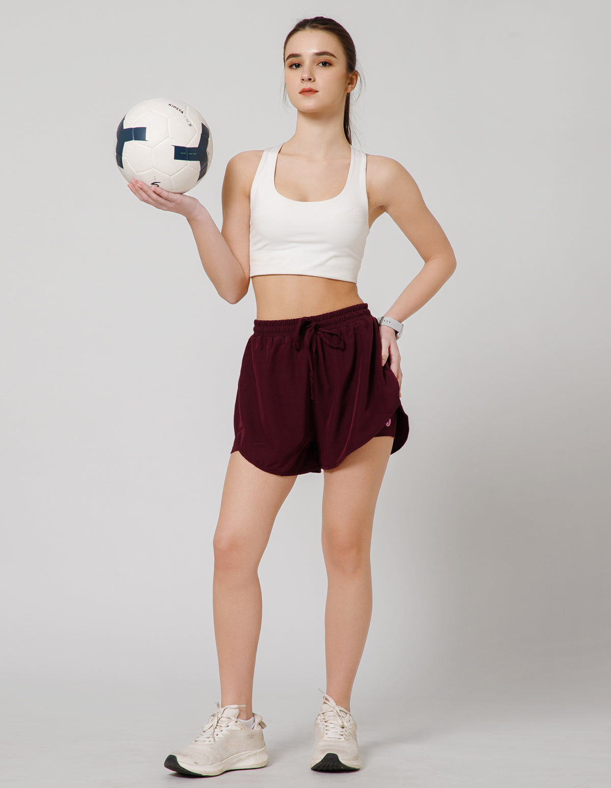 Women's Super Soft Spandex Mid Rise Regular Fit Shorts for Casual & Sports Wear – Maroon(SHW8)