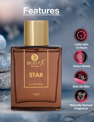 BodyX Star Eau De Parfum for Men (100ml) – Intense, Lasting Scent