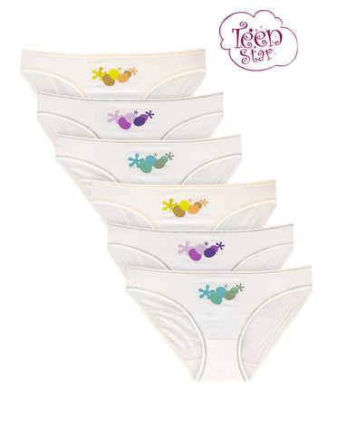 BODYCARE 100% cotton Teenager Panties in Pack of 6-T-20-Assorted