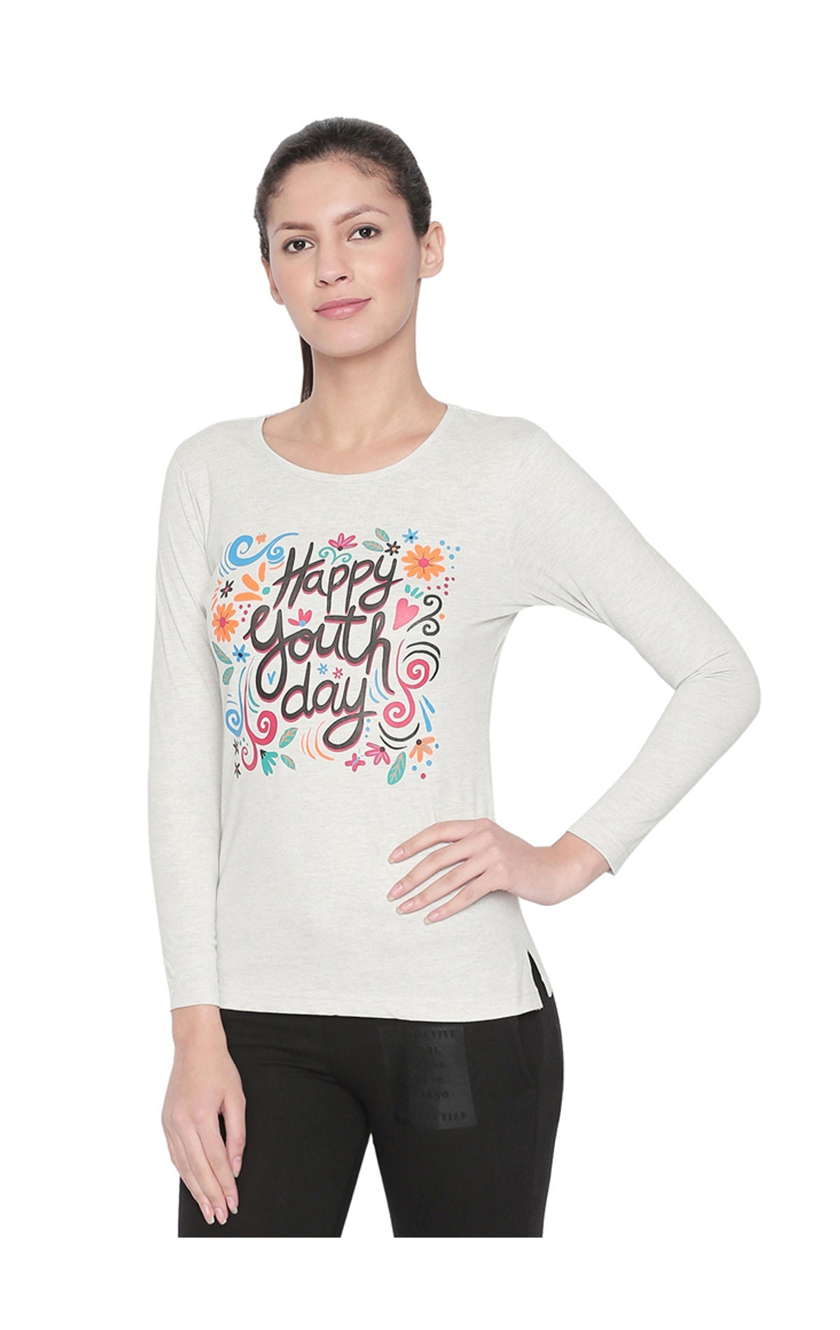 Bodyactive Women Round Neck Tee-TS102-ECML