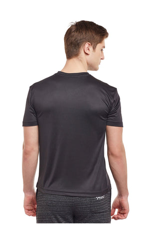 Bodyactive Men Black Dri-Fit V Neck T-Shirt-TS11-BLK