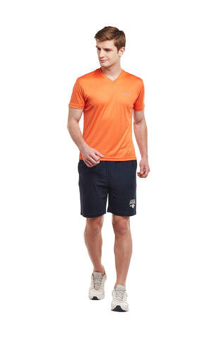 Bodyactive Orange Men Dri-Fit V-Neck T-Shirt-TS11-ORNG