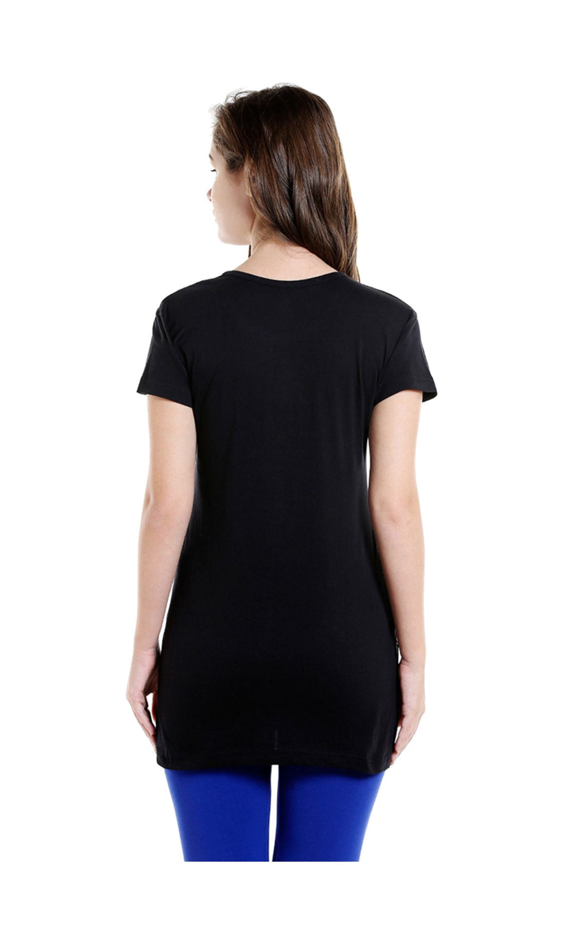 Bodyactive Women Black Round Neck Tee-TS15-BLK