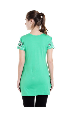 Bodyactive Women Green Round Neck Tee-TS15-GRN