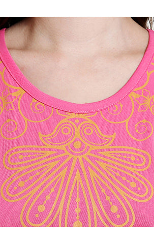 Bodyactive Women Pink Round Neck Tee-TS15-PIBL