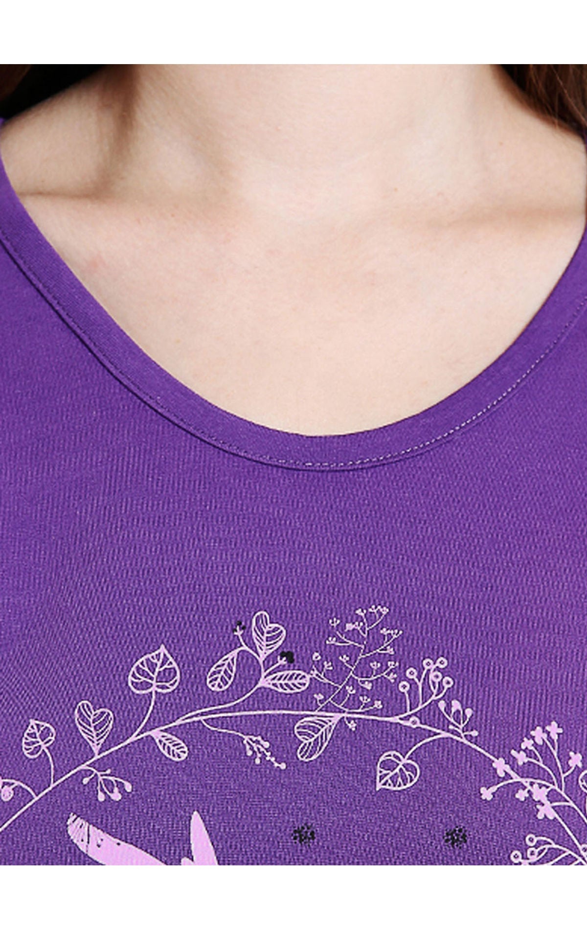 Bodyactive Women Purple Round Neck Tee-TS15-PUR