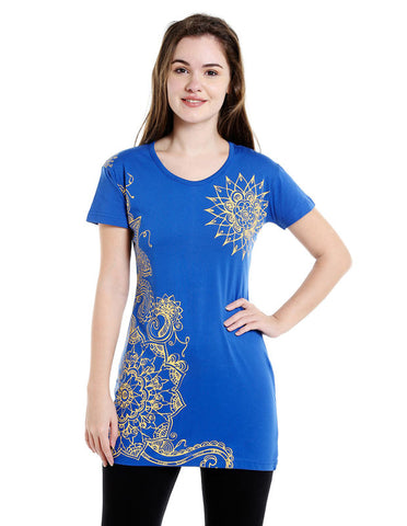 Bodyactive Women Royal Blue Round Neck Tee-TS15-RBL