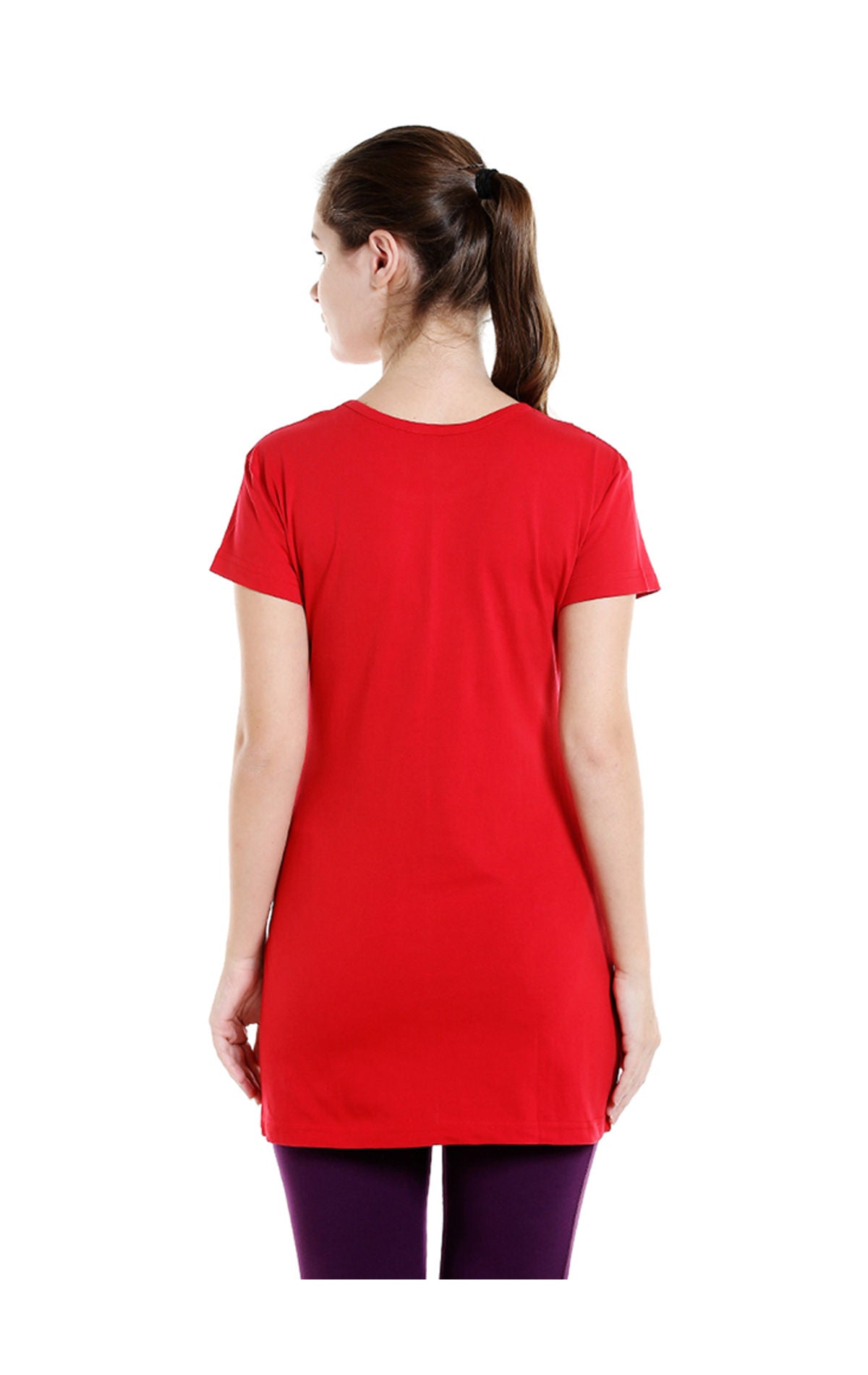 Bodyactive Women Red Round Neck Tee-TS15-RED