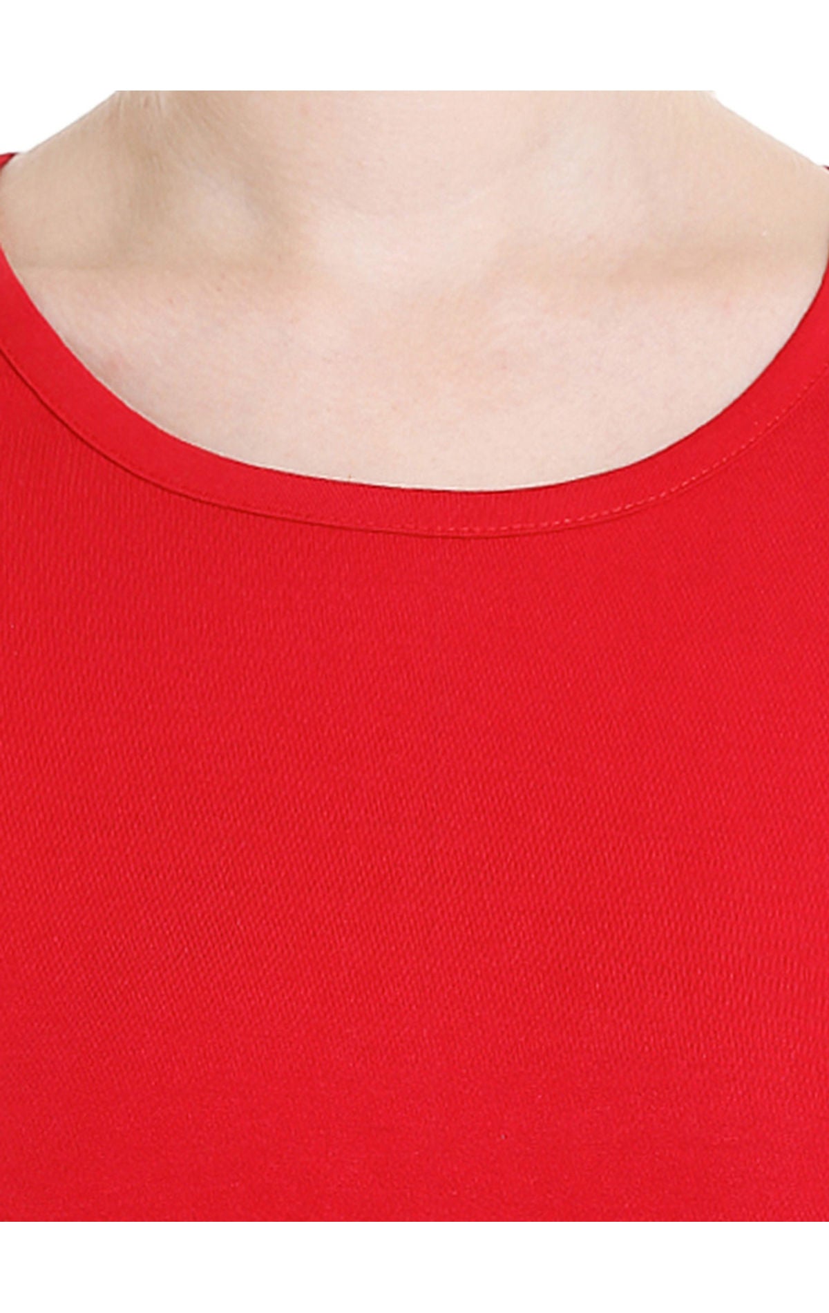 Bodyactive Women Red Round Neck Tee-TS15-RED