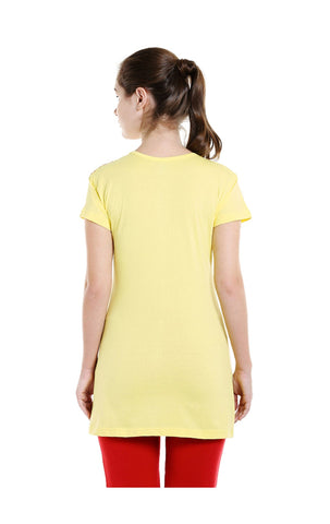 Bodyactive Women Lime Yellow Round Neck Tee-TS15-LMYEL