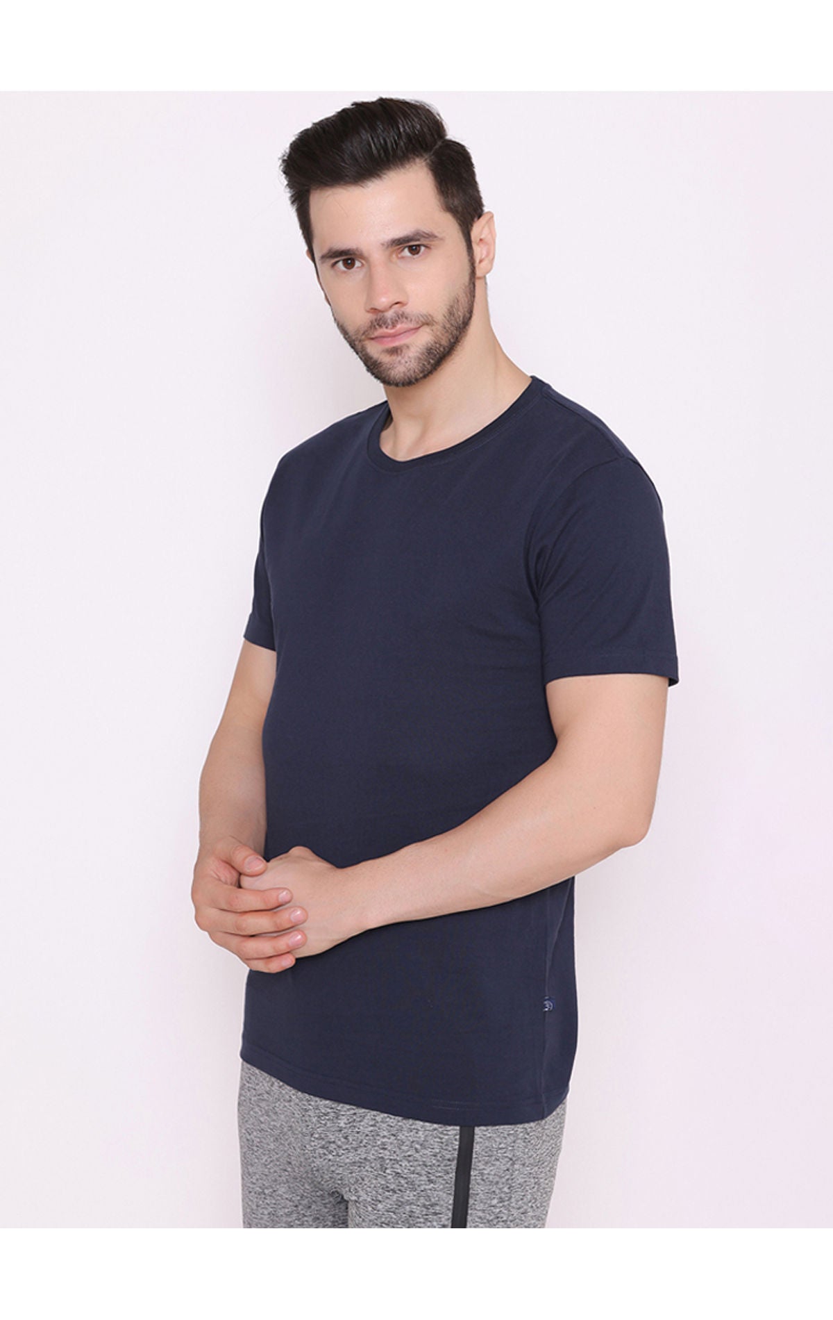 Bodyactive Modern Fit Round Neck Half Sleeve T-Shirt for Men -TS18-NAVY