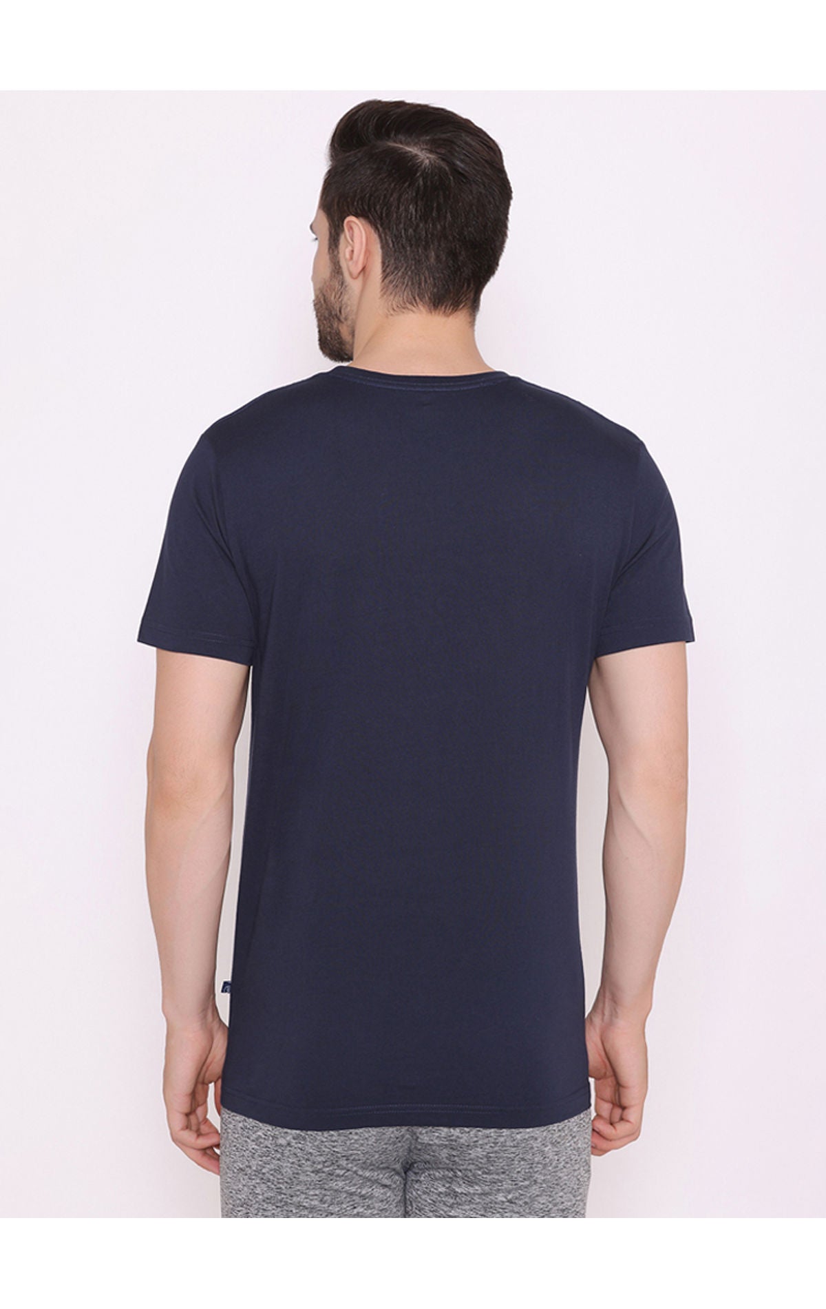 Bodyactive Modern Fit Round Neck Half Sleeve T-Shirt for Men -TS18-NAVY