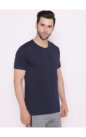 Bodyactive Modern Fit Round Neck Half Sleeve T-Shirt for Men -TS18-NAVY