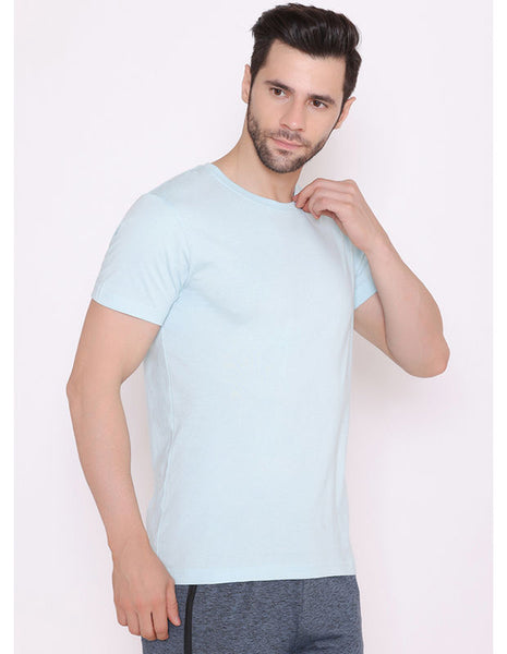 Bodyactive Modern Fit Round Neck Half Sleeve T-Shirt for Men -TS18-SKY