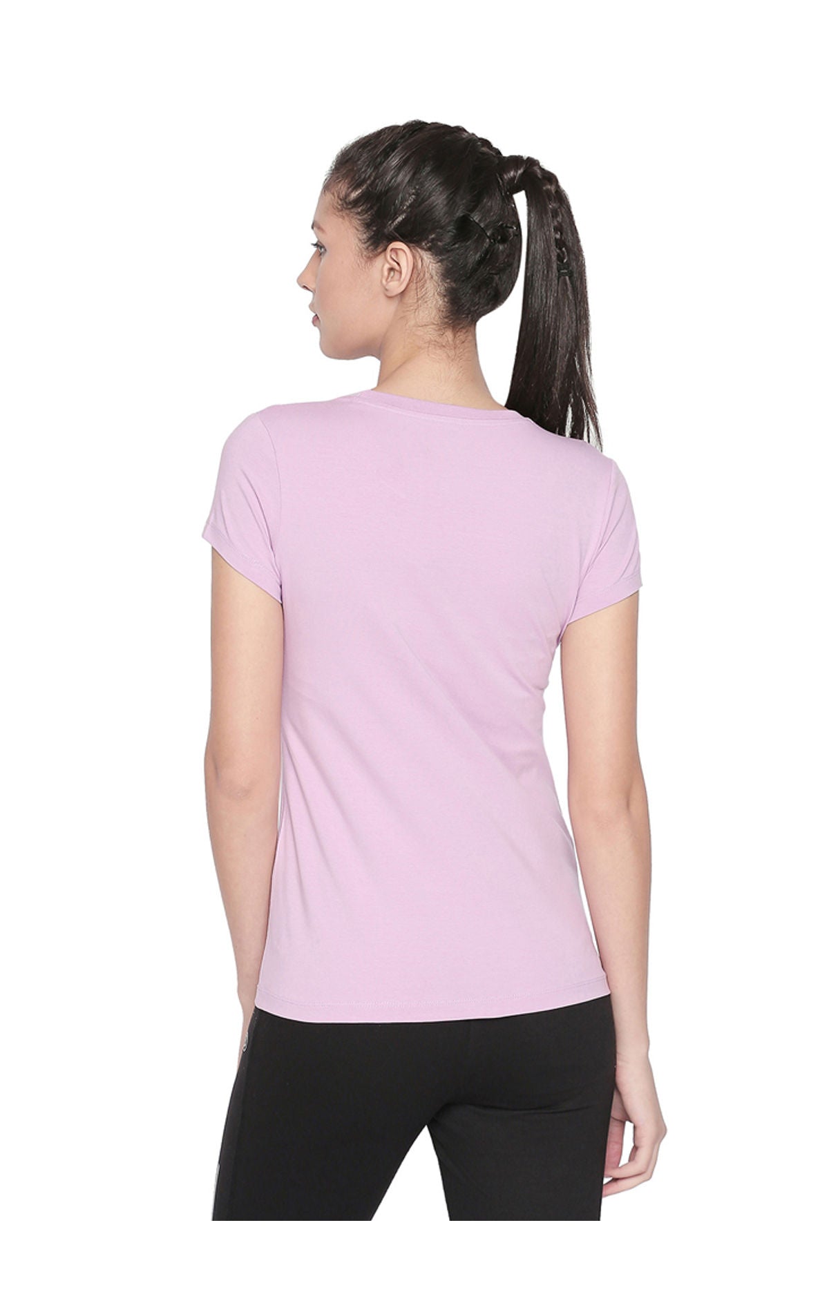 Bodyactive Women Light purple Round Neck Tee-TS19-LTPUR