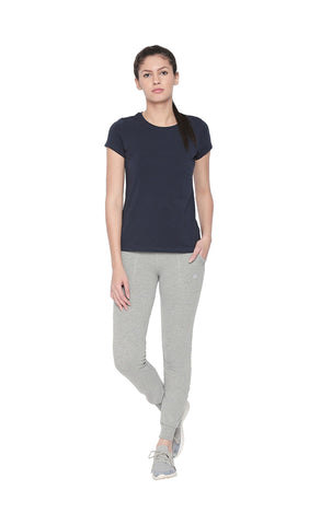 Bodyactive Women Navy Round Neck Tee-TS19-NAVY