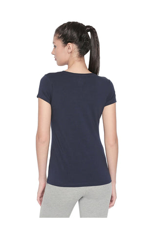 Bodyactive Women Navy Round Neck Tee-TS19-NAVY