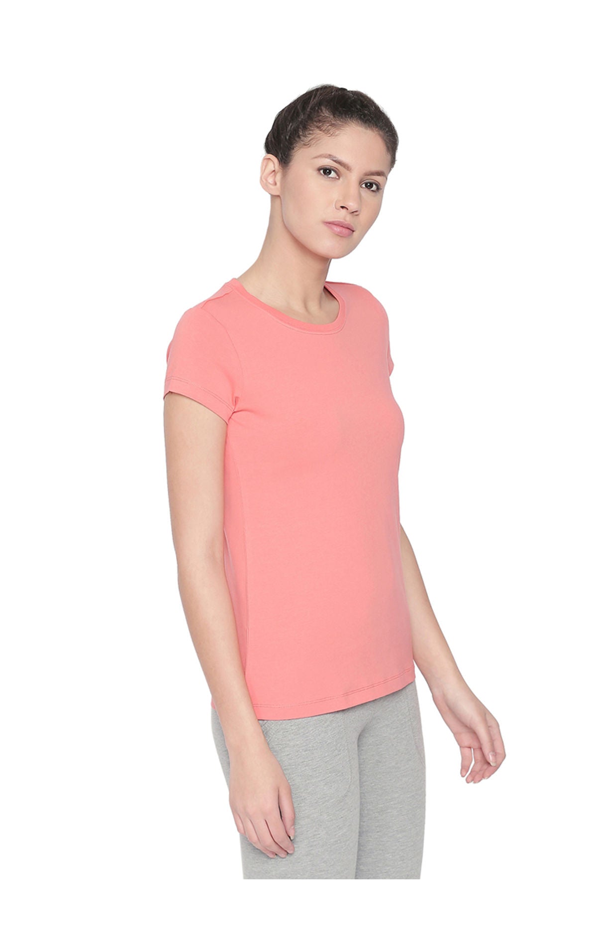 Bodyactive Women pink Round Neck Tee-TS19-PINK