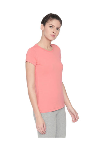 Bodyactive Women pink Round Neck Tee-TS19-PINK