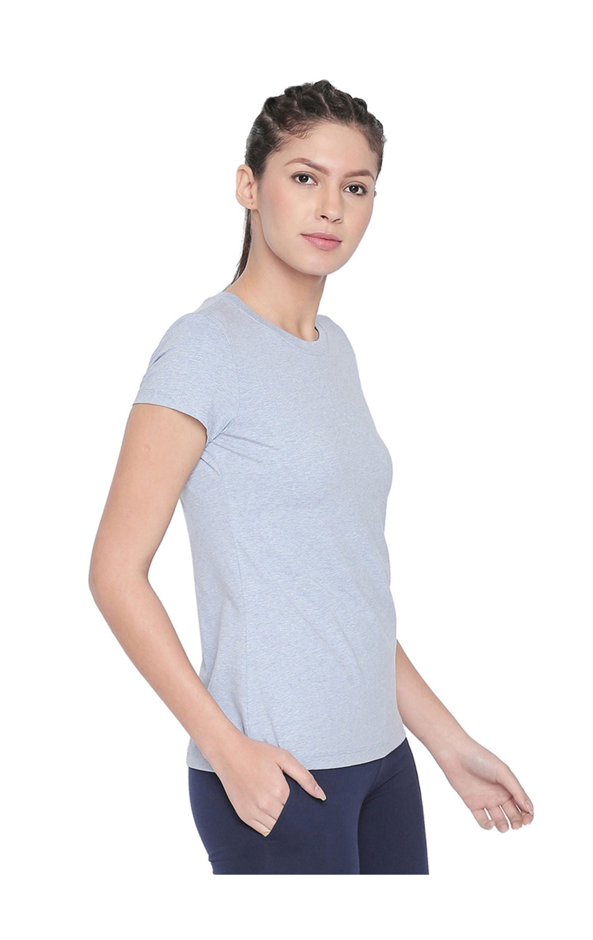 Bodyactive Women Sky Round Neck Tee-TS19-SKY