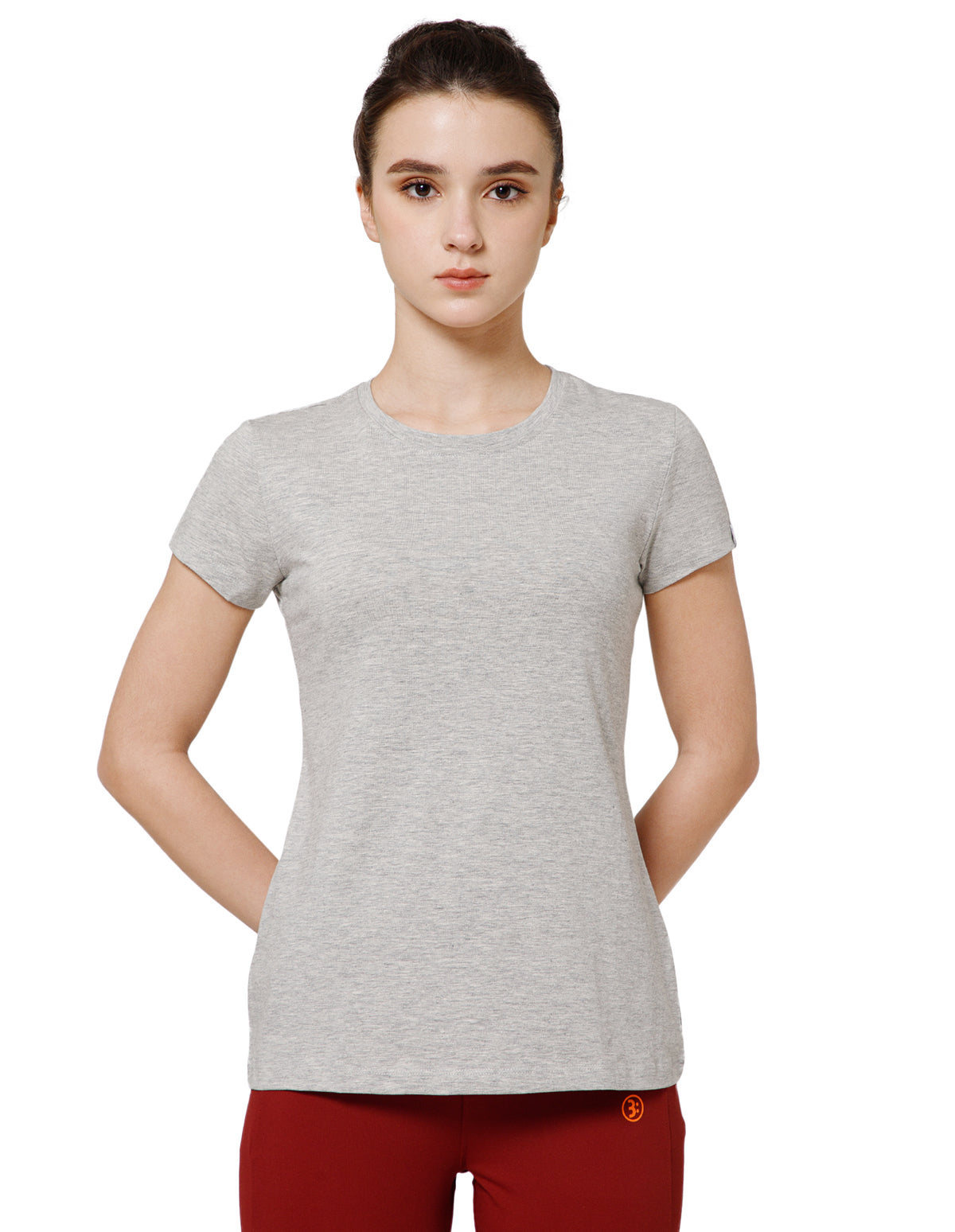 Women's Super Soft Cotton Stretch Solid Half Sleeve T-Shirt – Grey Melange(TS19)