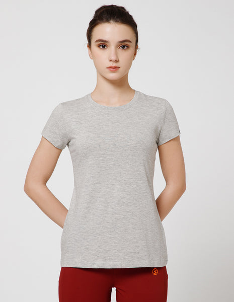 Women's Super Soft Cotton Stretch Solid Half Sleeve T-Shirt – Grey Melange(TS19)