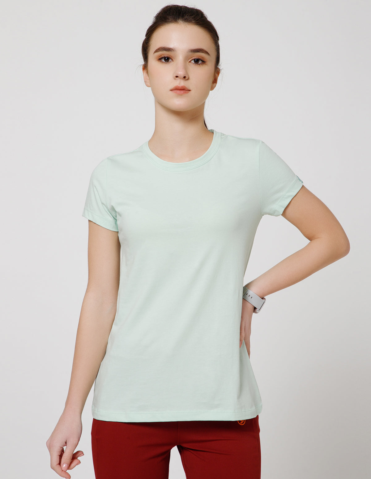 Women's Super Soft Cotton Stretch Solid Half Sleeve T-Shirt – Light Green(TS19)