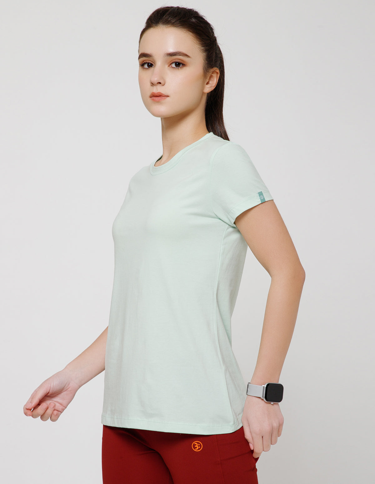 Women's Super Soft Cotton Stretch Solid Half Sleeve T-Shirt – Light Green(TS19)