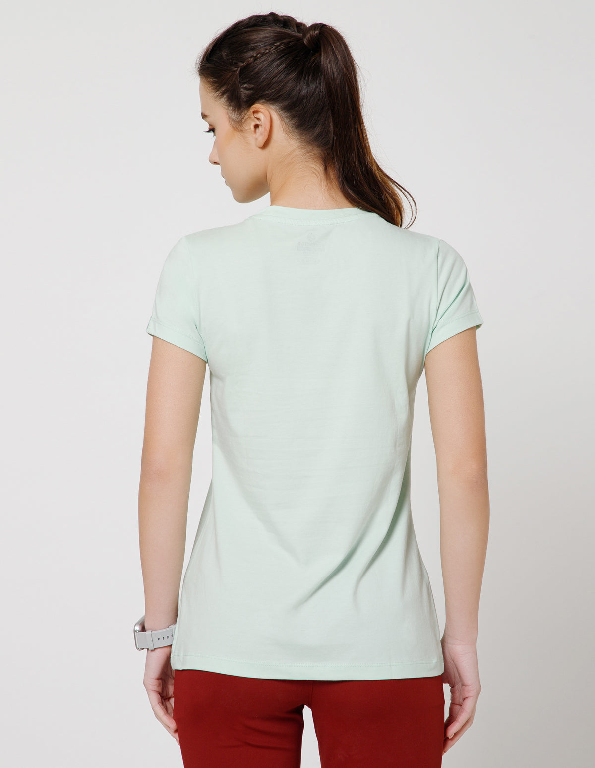 Women's Super Soft Cotton Stretch Solid Half Sleeve T-Shirt – Light Green(TS19)