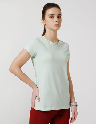 Women's Super Soft Cotton Stretch Solid Half Sleeve T-Shirt – Light Green(TS19)