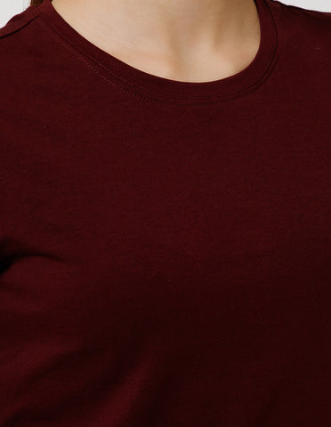 Women's Super Soft Cotton Stretch Solid Half Sleeve T-Shirt – Maroon(TS19)