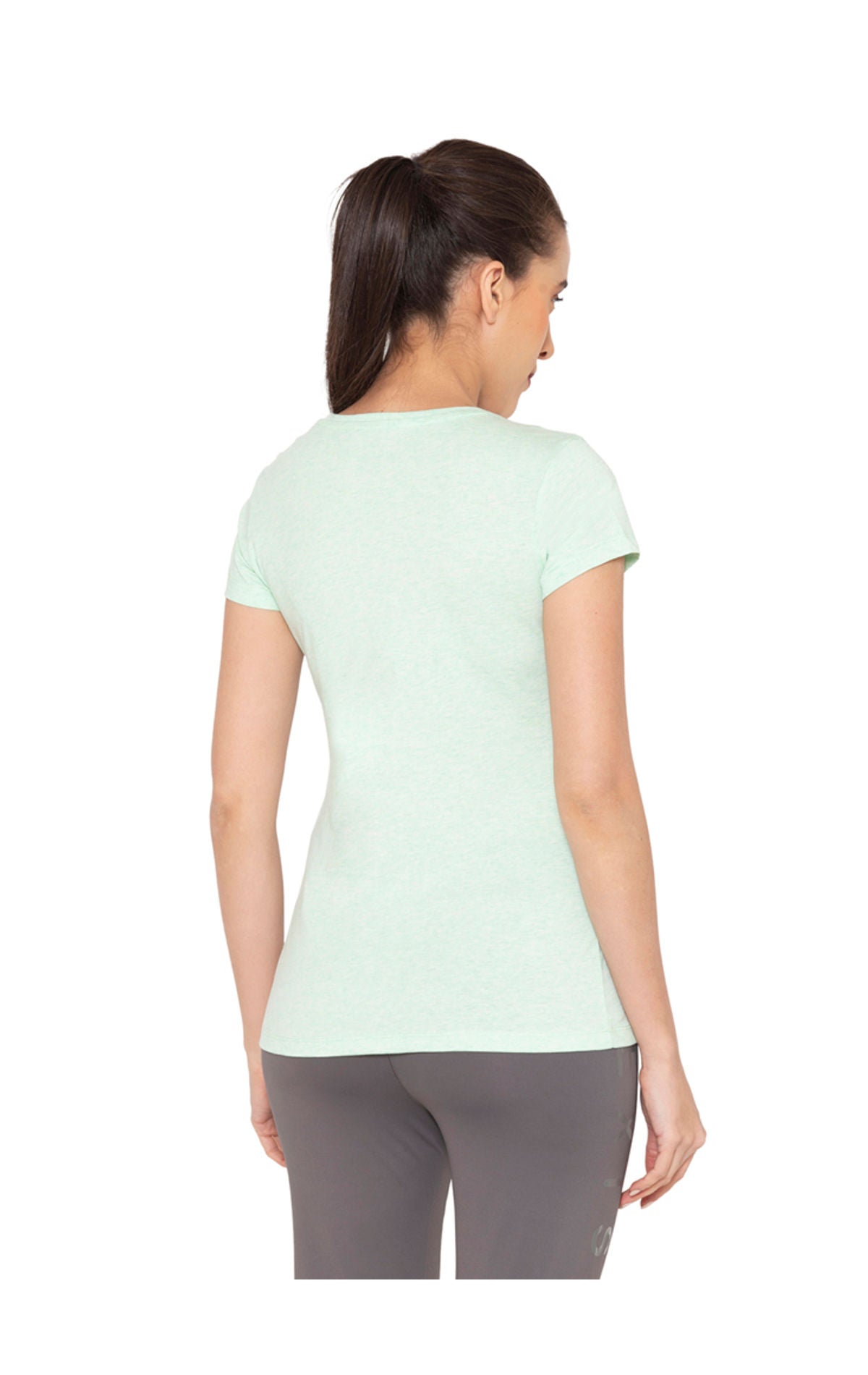 Bodyactive Women Round neck Half Sleeve Cotton T-shirt in 1pcs-TS21-GRNMEL