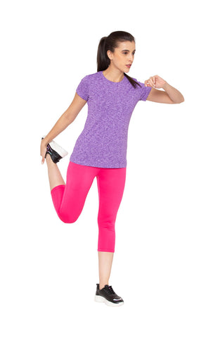 Bodyactive Women Round neck Half Sleeve Dry Fit T-shirt in 1pcs-TS22-PUR