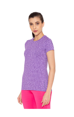 Bodyactive Women Round neck Half Sleeve Dry Fit T-shirt in 1pcs-TS22-PUR