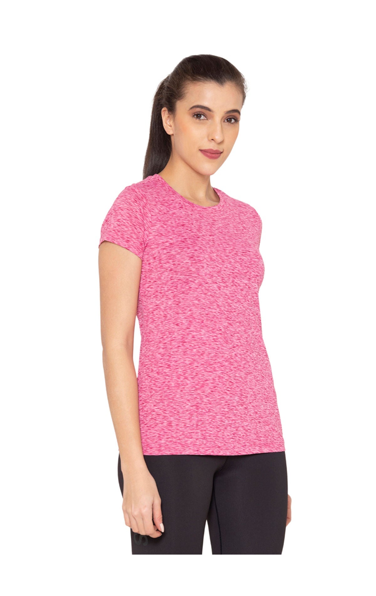 Bodyactive Women Round neck Half Sleeve Dry Fit T-shirt in 1pcs-TS22-ROPNK