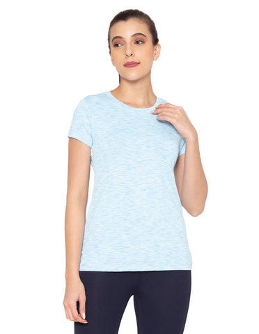 Bodyactive Women Round neck Half Sleeve Dry Fit T-shirt in 1pcs-TS22-S.BLU