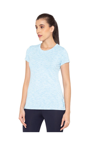 Bodyactive Women Round neck Half Sleeve Dry Fit T-shirt in 1pcs-TS22-S.BLU