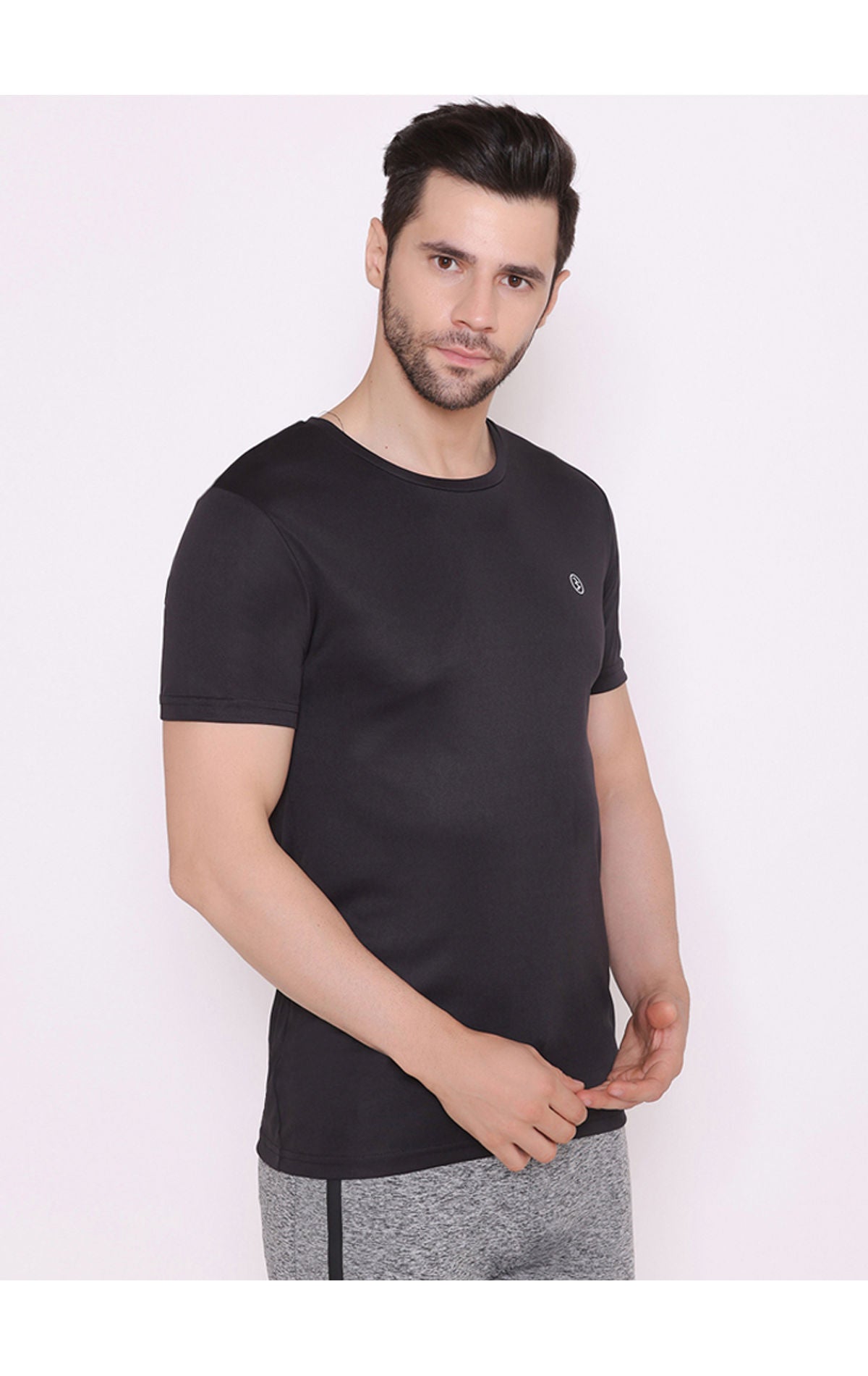 Bodyactive Round Neck Half Sleeve T-Shirt for Men -TS26-BLK