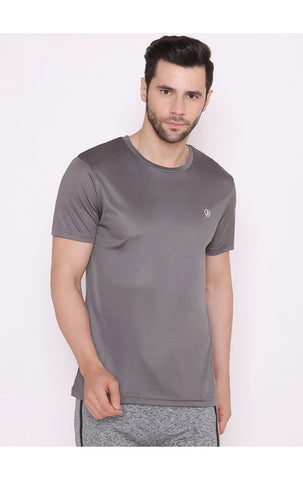 Bodyactive Round Neck Half Sleeve T-Shirt for Men -TS26-DGREY