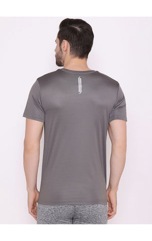 Bodyactive Round Neck Half Sleeve T-Shirt for Men -TS26-DGREY