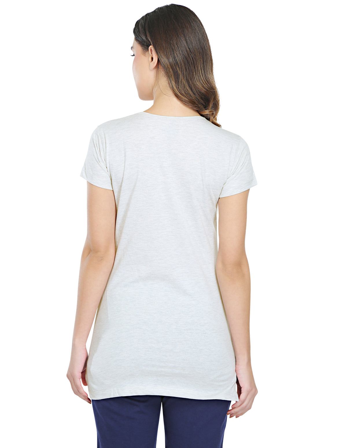 Bodyactive Light Blue Cotton Women's Long T-shirt TS40-ECRMEL