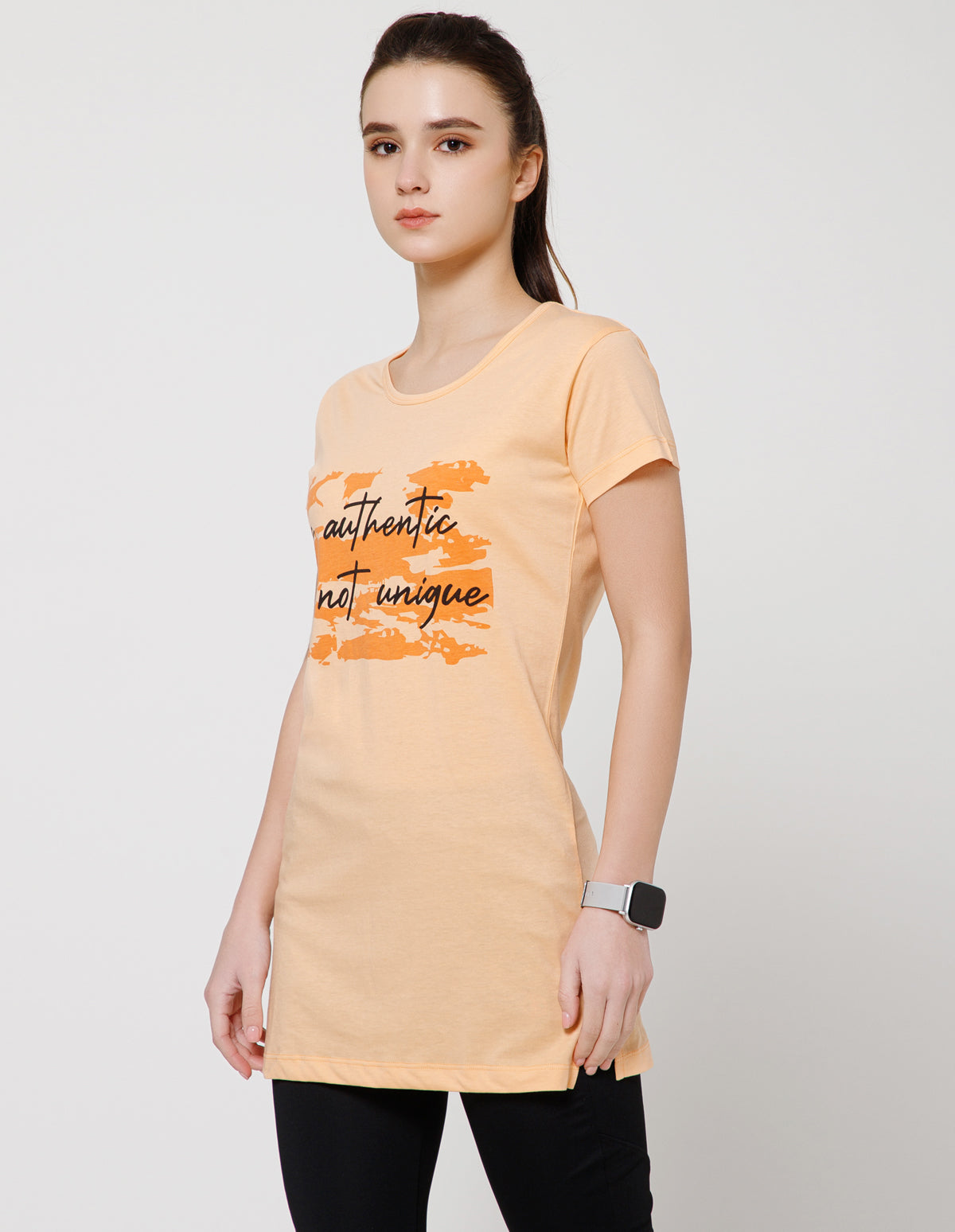 Women's Super Soft Cotton Rich Printed Half Sleeve T-Shirt – Peach(TS40)