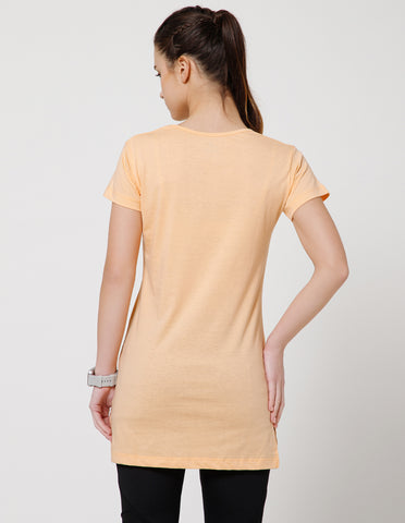 Women's Super Soft Cotton Rich Printed Half Sleeve T-Shirt – Peach(TS40)
