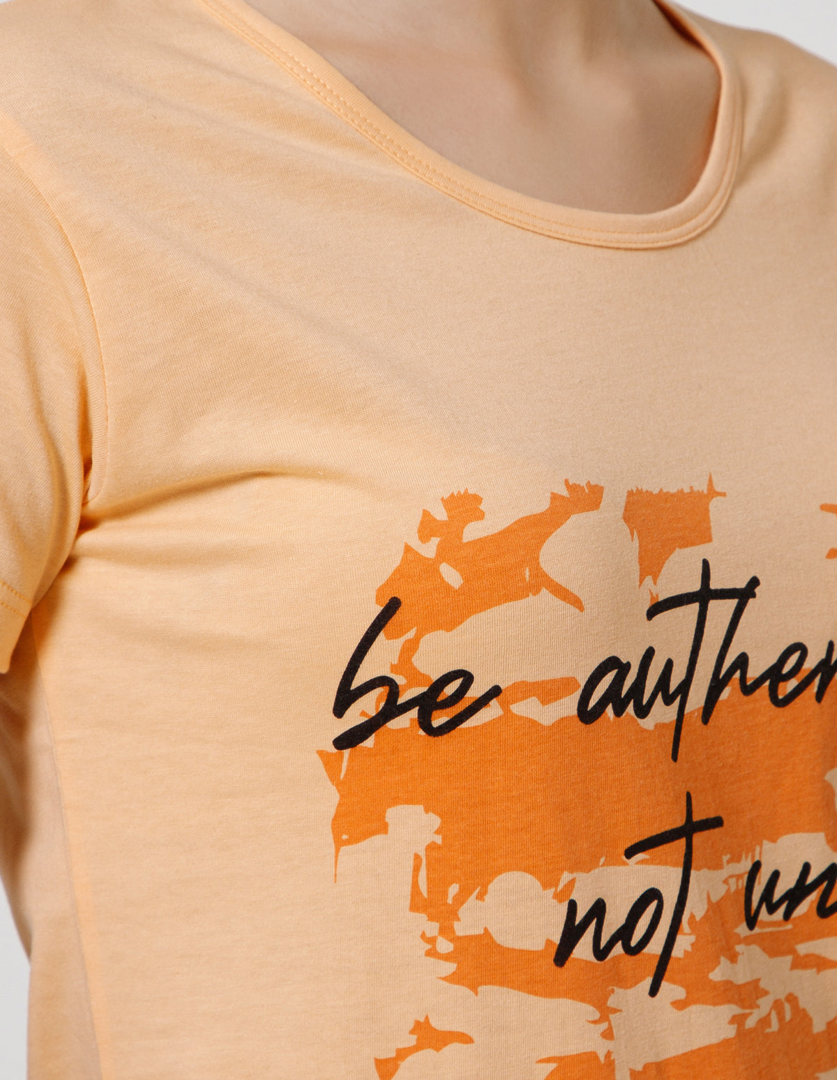 Women's Super Soft Cotton Rich Printed Half Sleeve T-Shirt – Peach(TS40)
