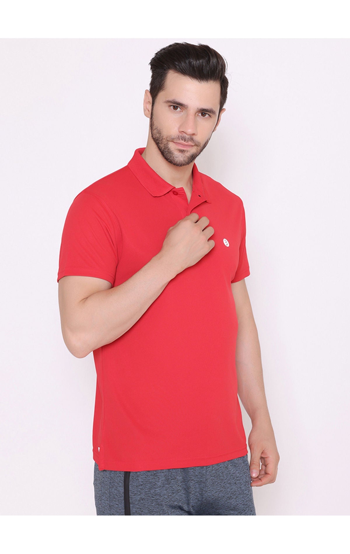 Bodyactive Premium Dry Fit Solid Half Sleeve Polo Sports T-Shirt for Men -TS44-CARDLN