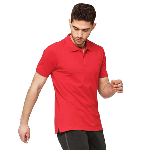 Bodyactive Premium Dry Fit Solid Half Sleeve Polo Sports T-Shirt for Men -TS45-RED